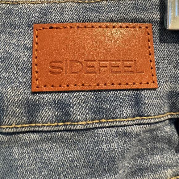 Sidefeel Jeans Womens 12 Light Blue High Rise Straight Leg Double Button Denim - Picture 7 of 13